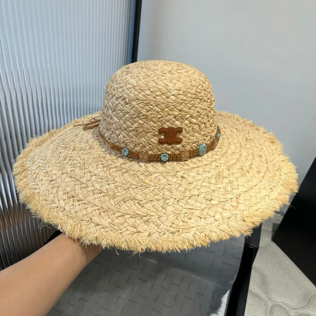 150¥ Celine Raffia straw hat, a must-have for travel, head circumference 57cm
