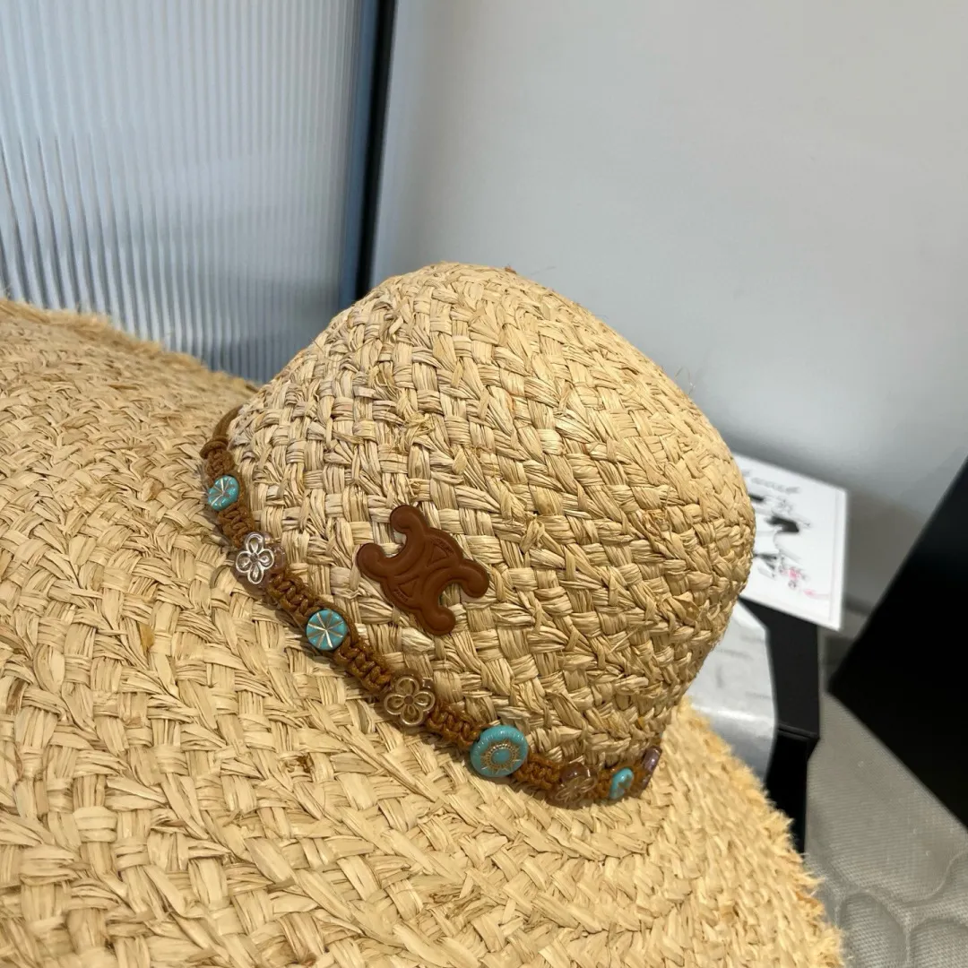 150¥ Celine Raffia straw hat, a must-have for travel, head circumference 57cm