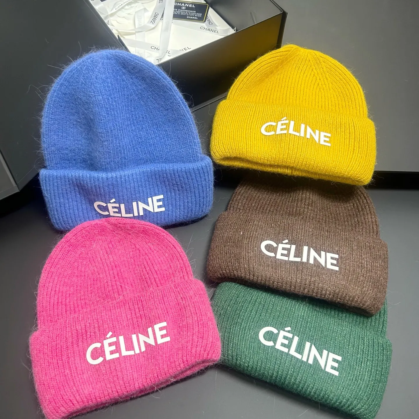 Celine rabbit fur knitted hat, limited edition, 30 colors for single selection🔥[Love][Love]