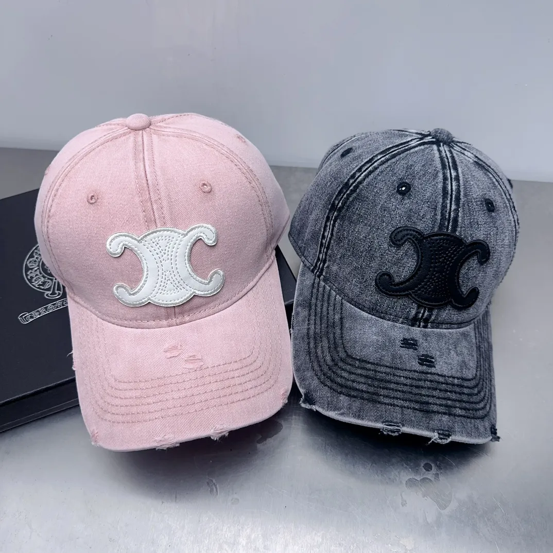 Early spring celine ripped denim baseball cap