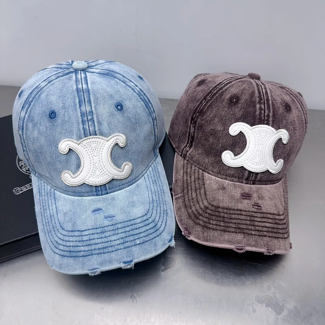 Early spring celine ripped denim baseball cap