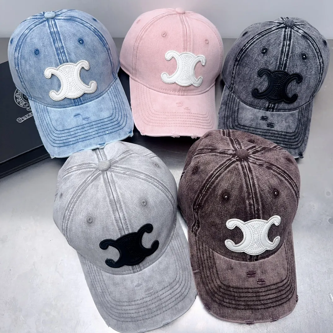 Early spring celine ripped denim baseball cap