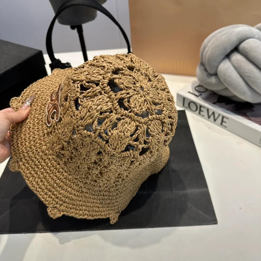 P70 Celine's new handhook bucket hat, forest girl style bucket hat, jacquard hollow, artistic sense