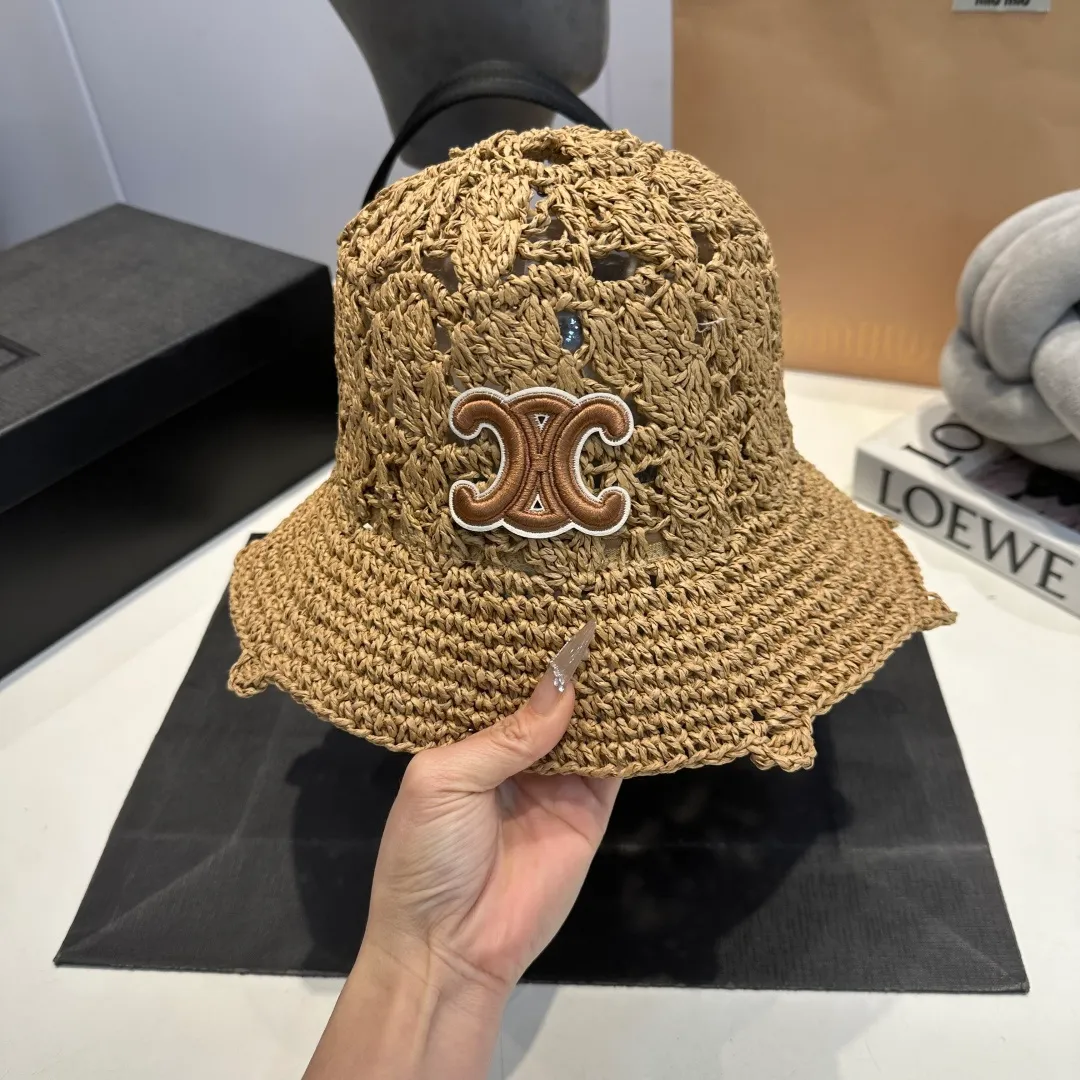 P70 Celine's new handhook bucket hat, forest girl style bucket hat, jacquard hollow, artistic sense