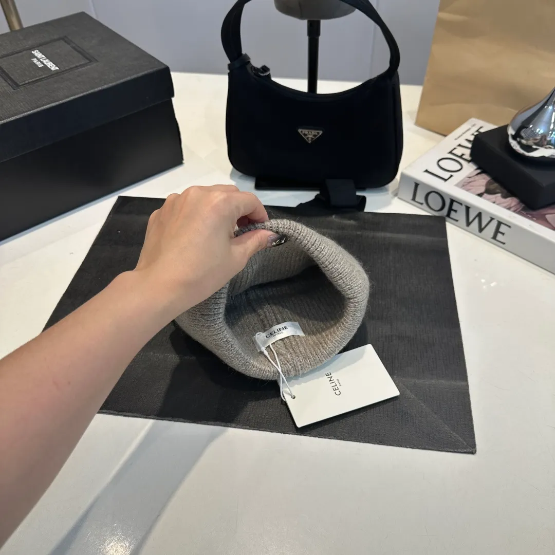 P54 Celine rabbit fur beanie
