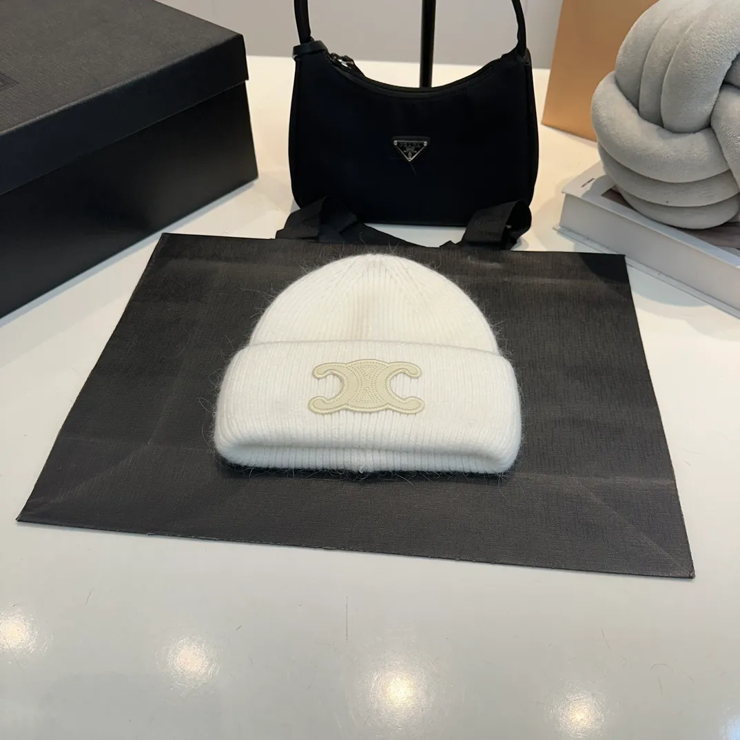 P60 CELINE 2024 autumn and winter new rabbit fur beanie, Korean style design ~ a must-have for autumn and winter wear