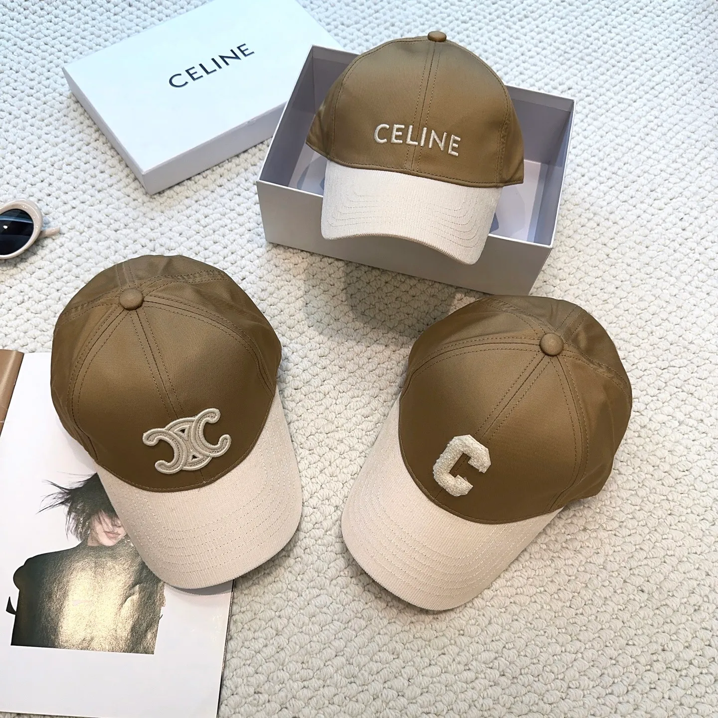 P70 popular CELINE official website purchase version. Original 1:1 customized! The latest baseball cap with the same style as the simple letter star, fashionable and high-end workmanship! Every hat is made with care! Extraordinary quality, suitable for both men and women.    Céline's hat has a simple design, high-end color matching, delicate texture, and clean style. It is an iconic item. The letter C is the official icon of CELINE. It is deeply rooted in the brand's historical heritage, and at the same time it exudes modern elegance and a new trend of retro modernity. Simple baseball cap decorated with C logo. Self-attitude, no need to elaborate.