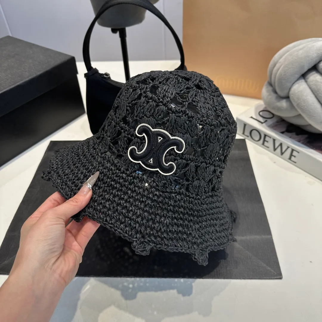 P70 Celine's new handhook bucket hat, forest girl style bucket hat, jacquard hollow, artistic sense