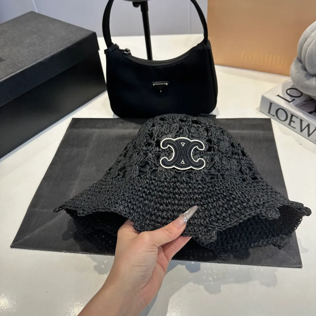 P70 Celine's new handhook bucket hat, forest girl style bucket hat, jacquard hollow, artistic sense