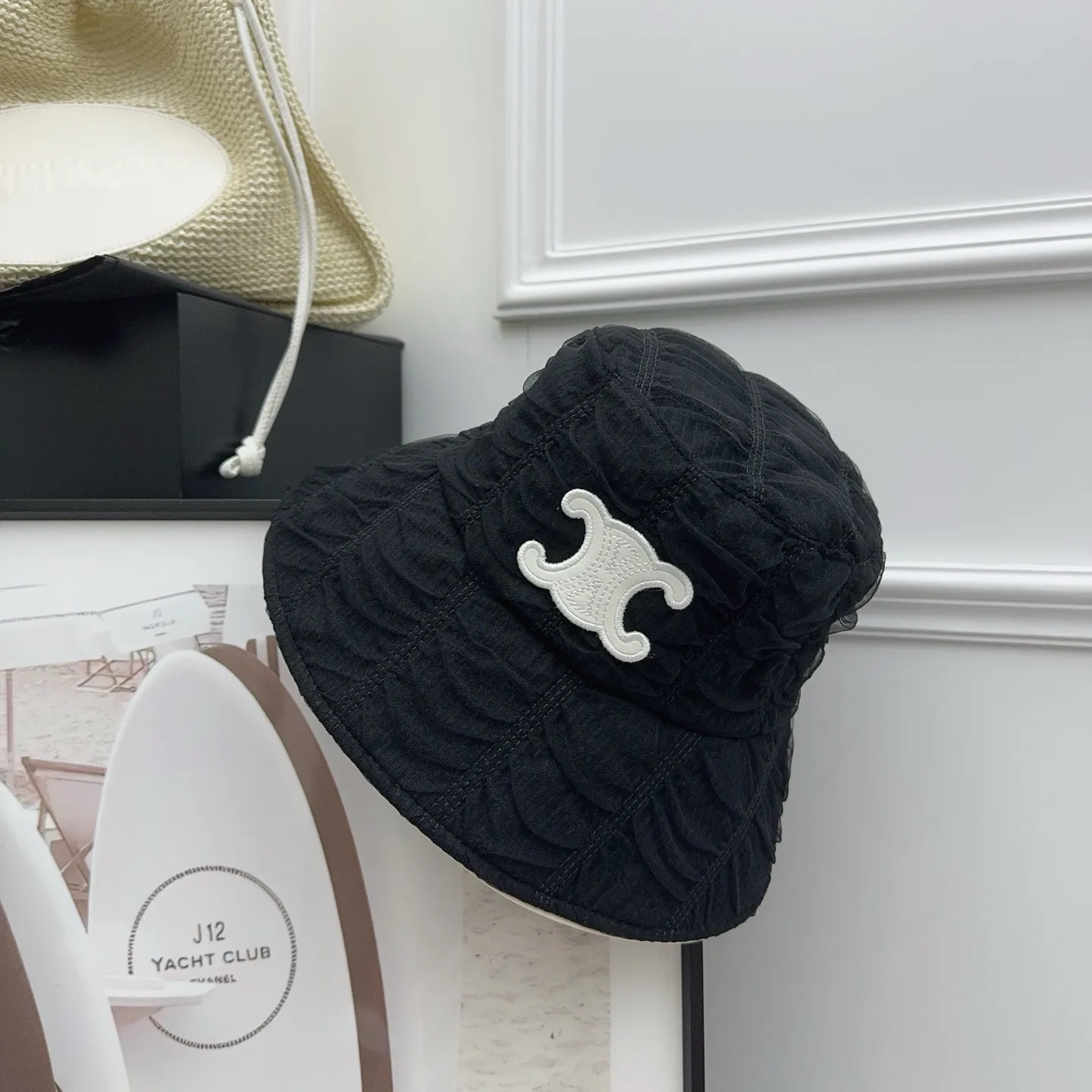 CELINE ✨ Customized mesh fabric, very high-end fisherman hat ~ Full of temperament‼ ️