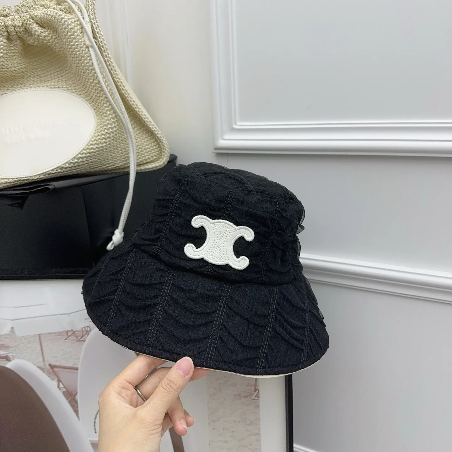 CELINE ✨ Customized mesh fabric, very high-end fisherman hat ~ Full of temperament‼ ️