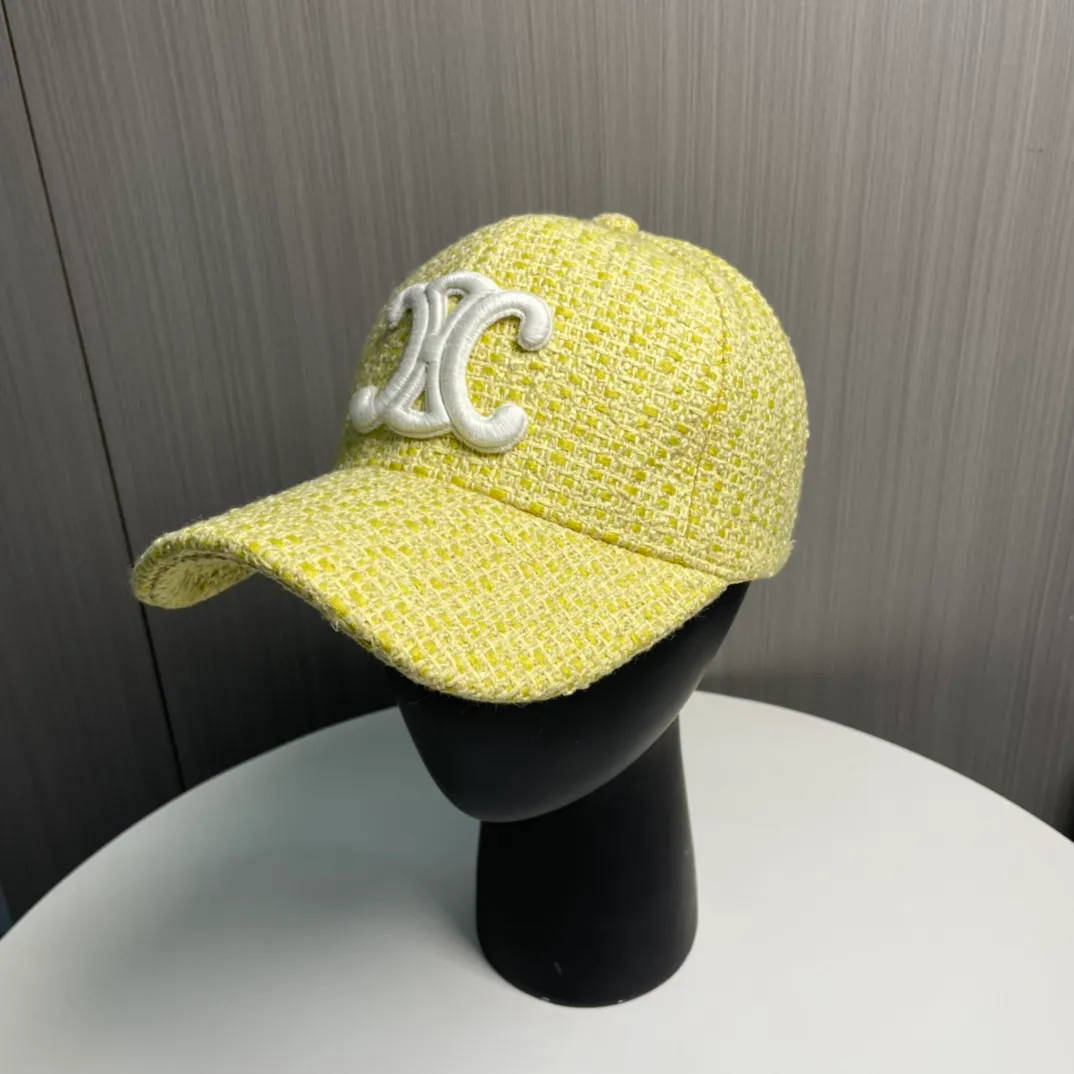 P56 Celine's new counter synchronized small fragrance style tweed baseball cap🧢Full details, celebrity style, super brand, easy to match!