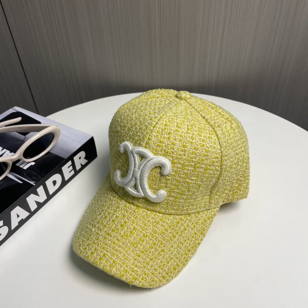 P56 Celine's new counter synchronized small fragrance style tweed baseball cap🧢Full details, celebrity style, super brand, easy to match!