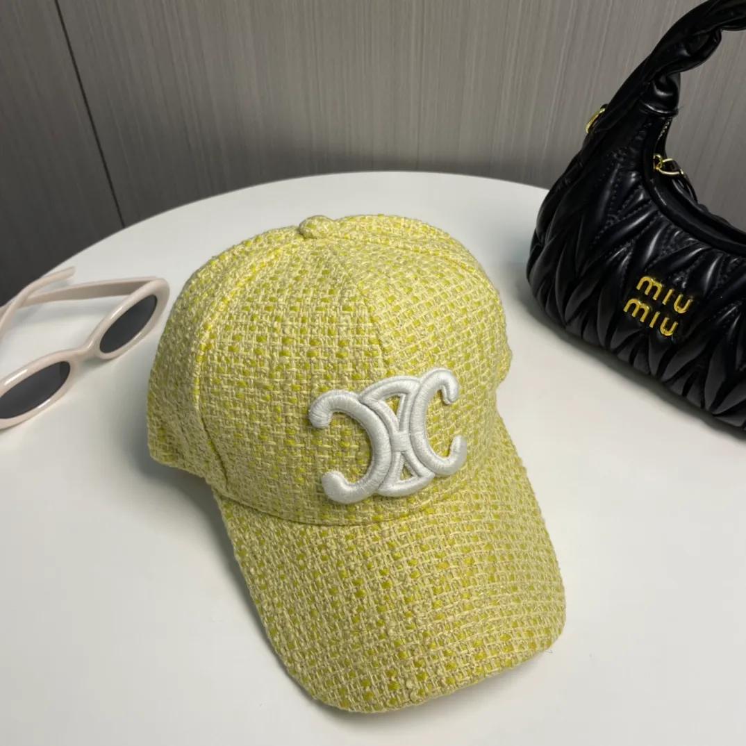P56 Celine's new counter synchronized small fragrance style tweed baseball cap🧢Full details, celebrity style, super brand, easy to match!