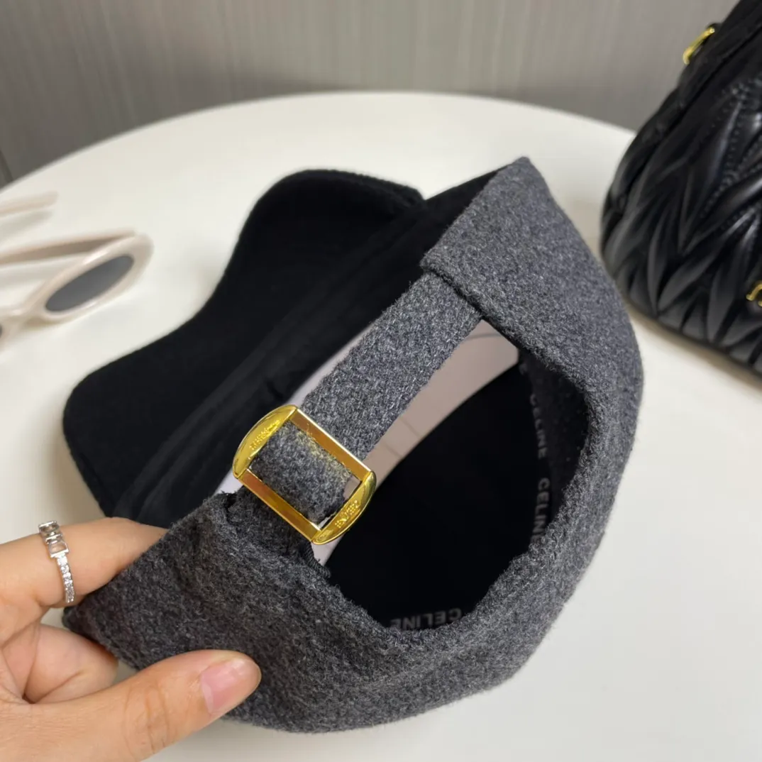 P86 CELINE · Celine's new C letter embroidered baseball cap 🧢 Top version 👍 Purchased from ZP for printing, the hat shape is completely customized according to ZP 2:1. Custom woven wool fabric, super textured! The letter C distinguishes the market version, the size and the texture of the looped hair are all restored. The hardware adjustment buckle is custom-molded and has a logo. Customized logo webbing inside the hat, all details restored💯 ⚠️Size: One size fits all and adjustable!
