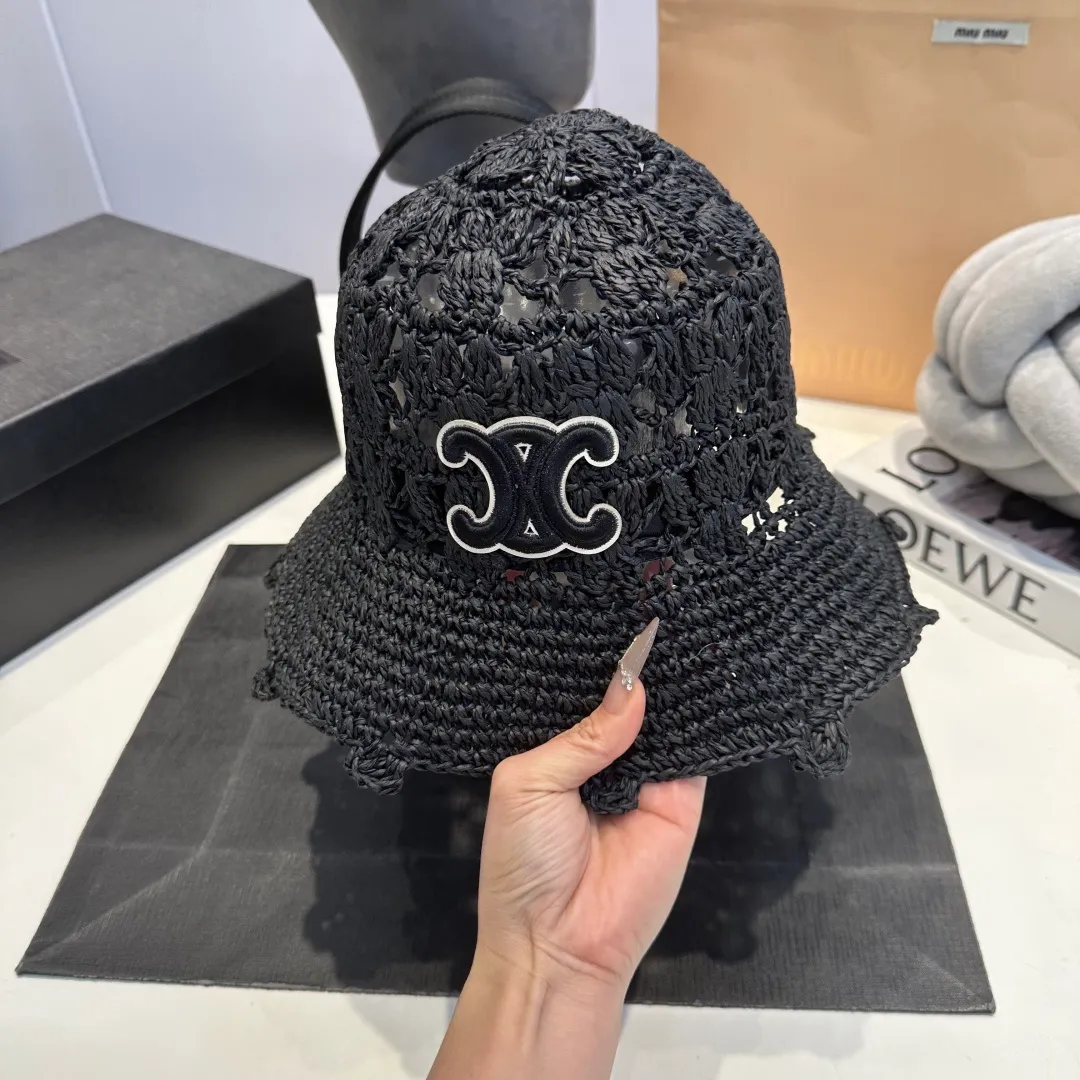 P70 Celine's new handhook bucket hat, forest girl style bucket hat, jacquard hollow, artistic sense