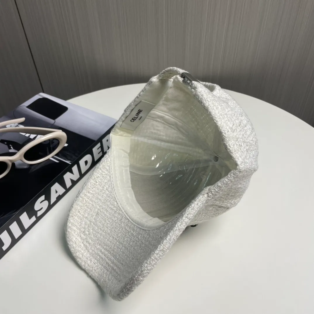 P56 Celine's new counter synchronized small fragrance style tweed baseball cap🧢Full details, celebrity style, super brand, easy to match!