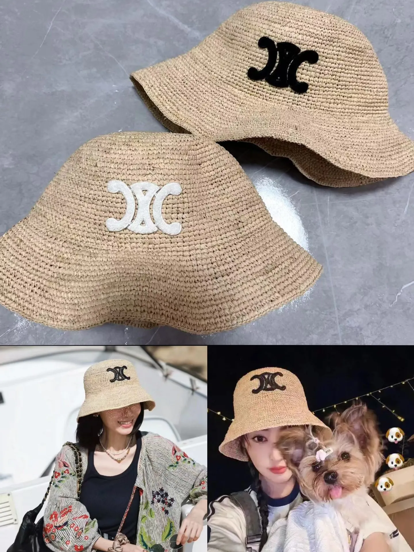 Celine raffia bucket hat