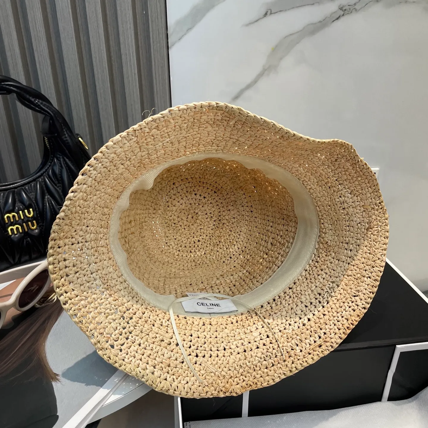 P110💛[CELINE Celine] New raffia densely woven straw hat, the first choice for the beach in summer ~ the same style as the stars ~ big brands are simple