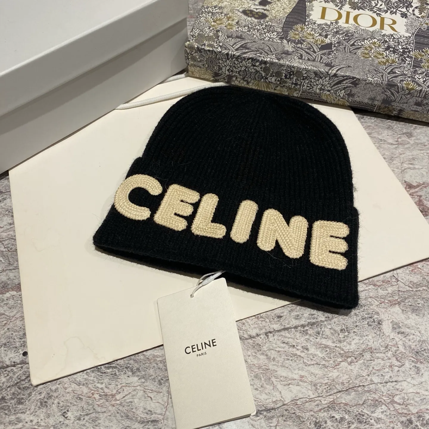 CELINE cashmere knitted hat
