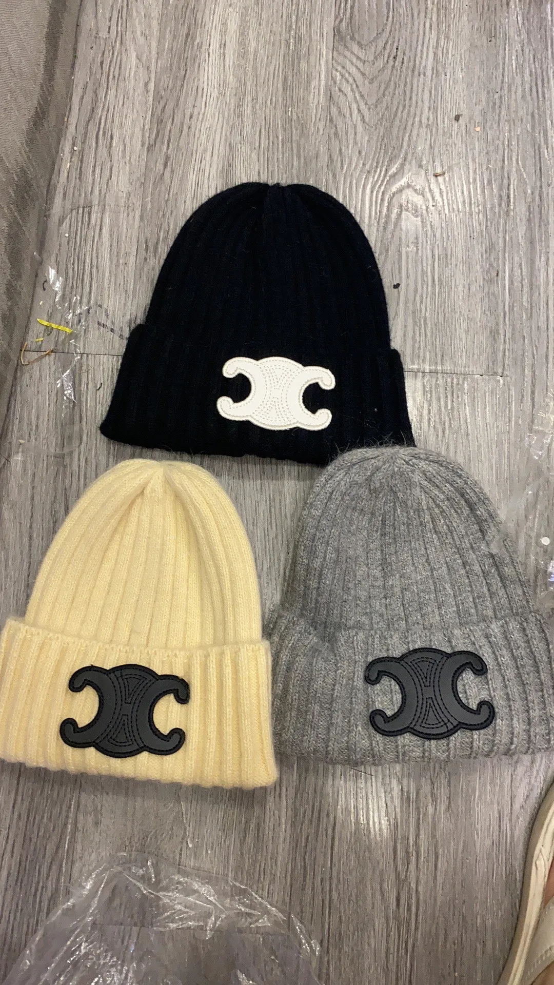 CELINE rabbit fur knitted hat
