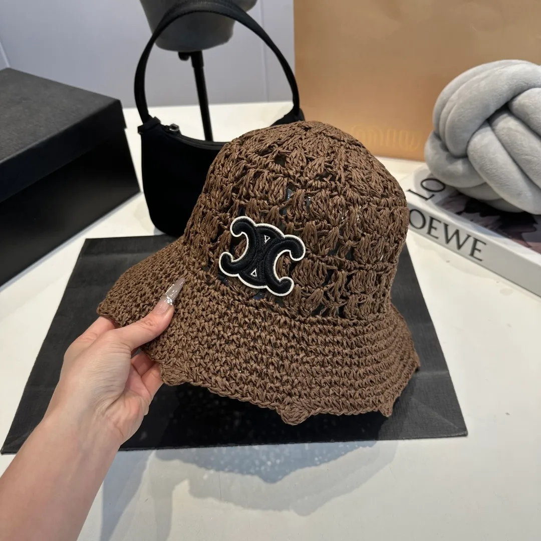 P70 Celine's new handhook bucket hat, forest girl style bucket hat, jacquard hollow, artistic sense