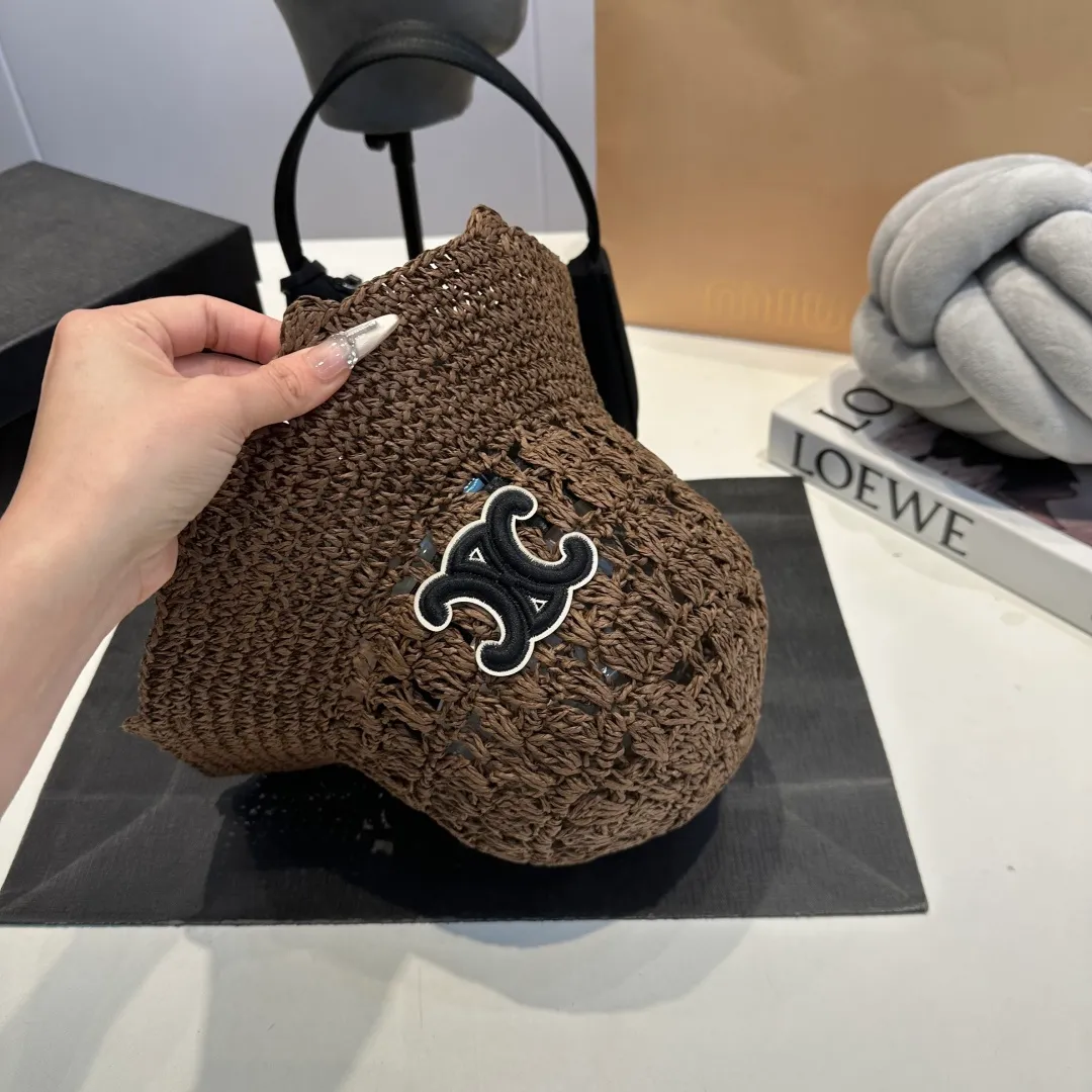 P70 Celine's new handhook bucket hat, forest girl style bucket hat, jacquard hollow, artistic sense