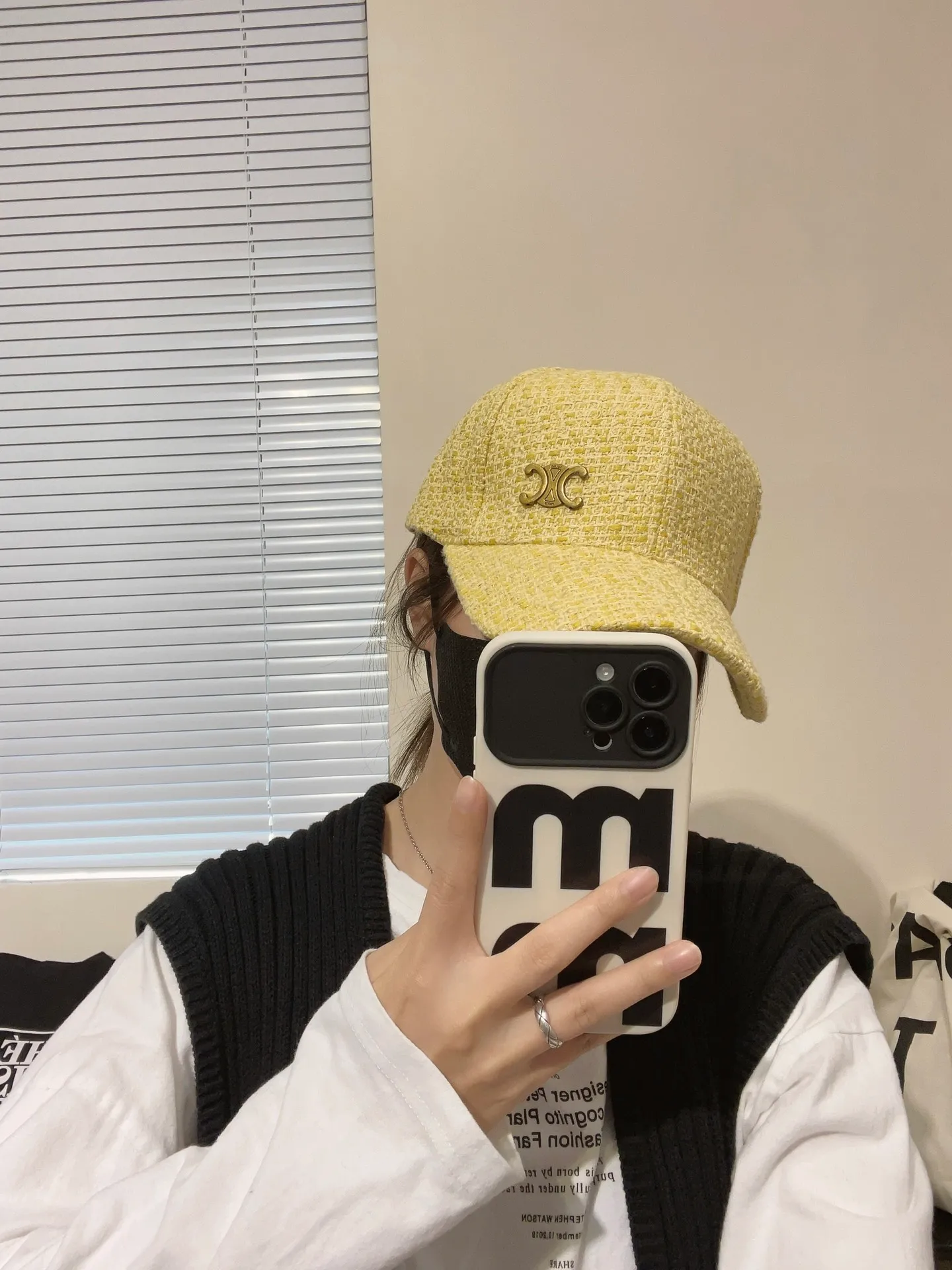 P60 Celine's new counter synchronized small fragrance style tweed baseball cap🧢Full details, celebrity style, super brand, easy to match!