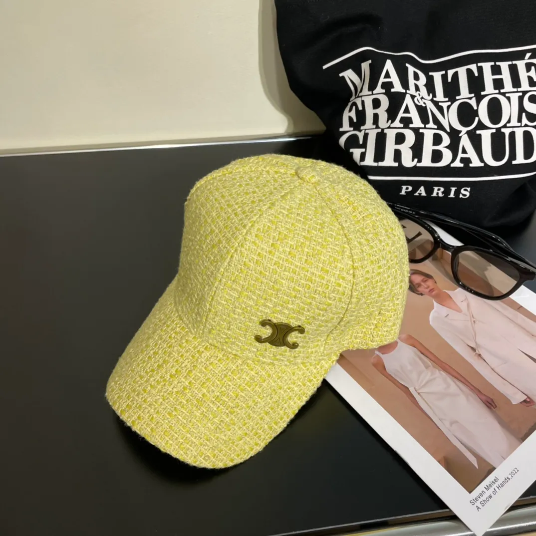 P60 Celine's new counter synchronized small fragrance style tweed baseball cap🧢Full details, celebrity style, super brand, easy to match!