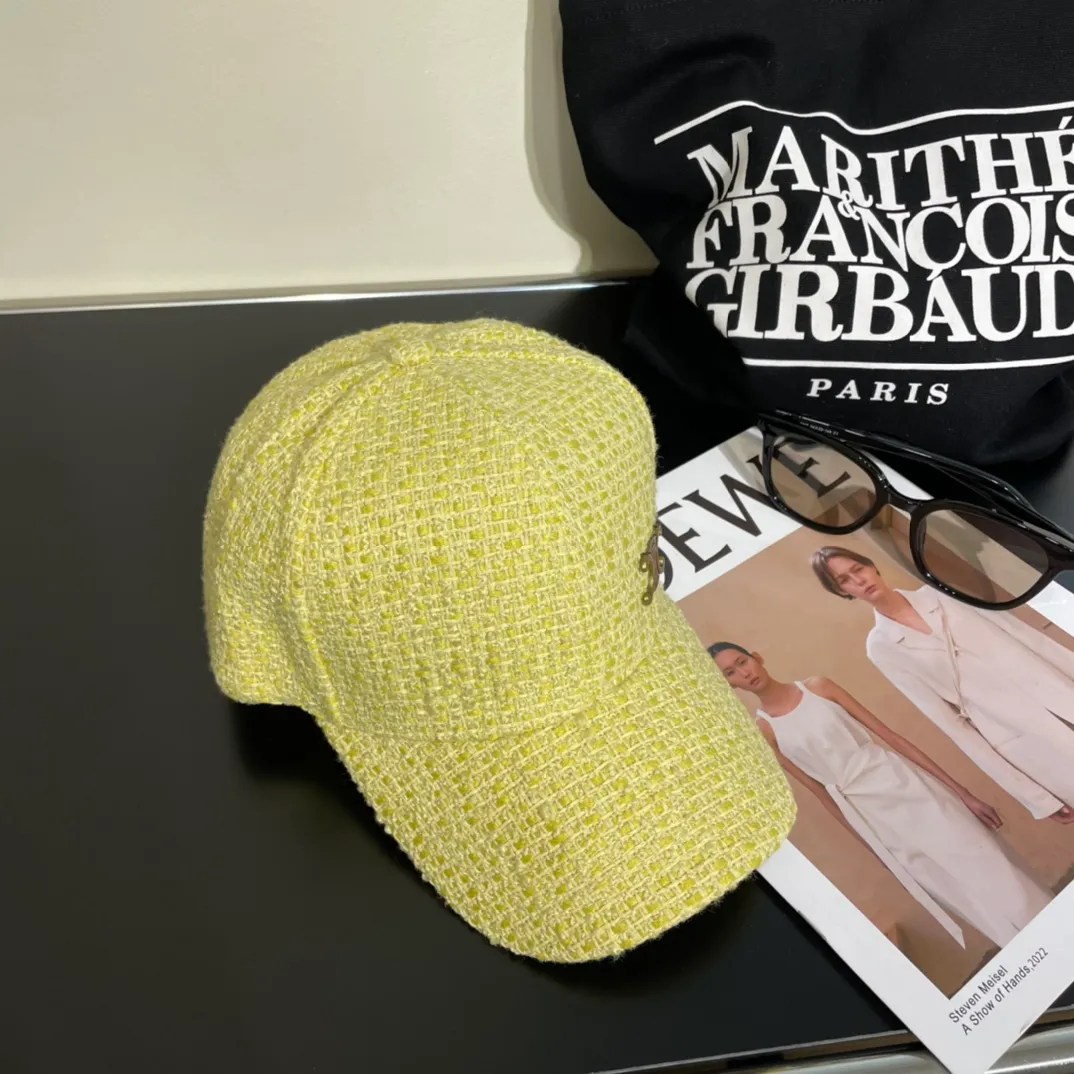 P60 Celine's new counter synchronized small fragrance style tweed baseball cap🧢Full details, celebrity style, super brand, easy to match!