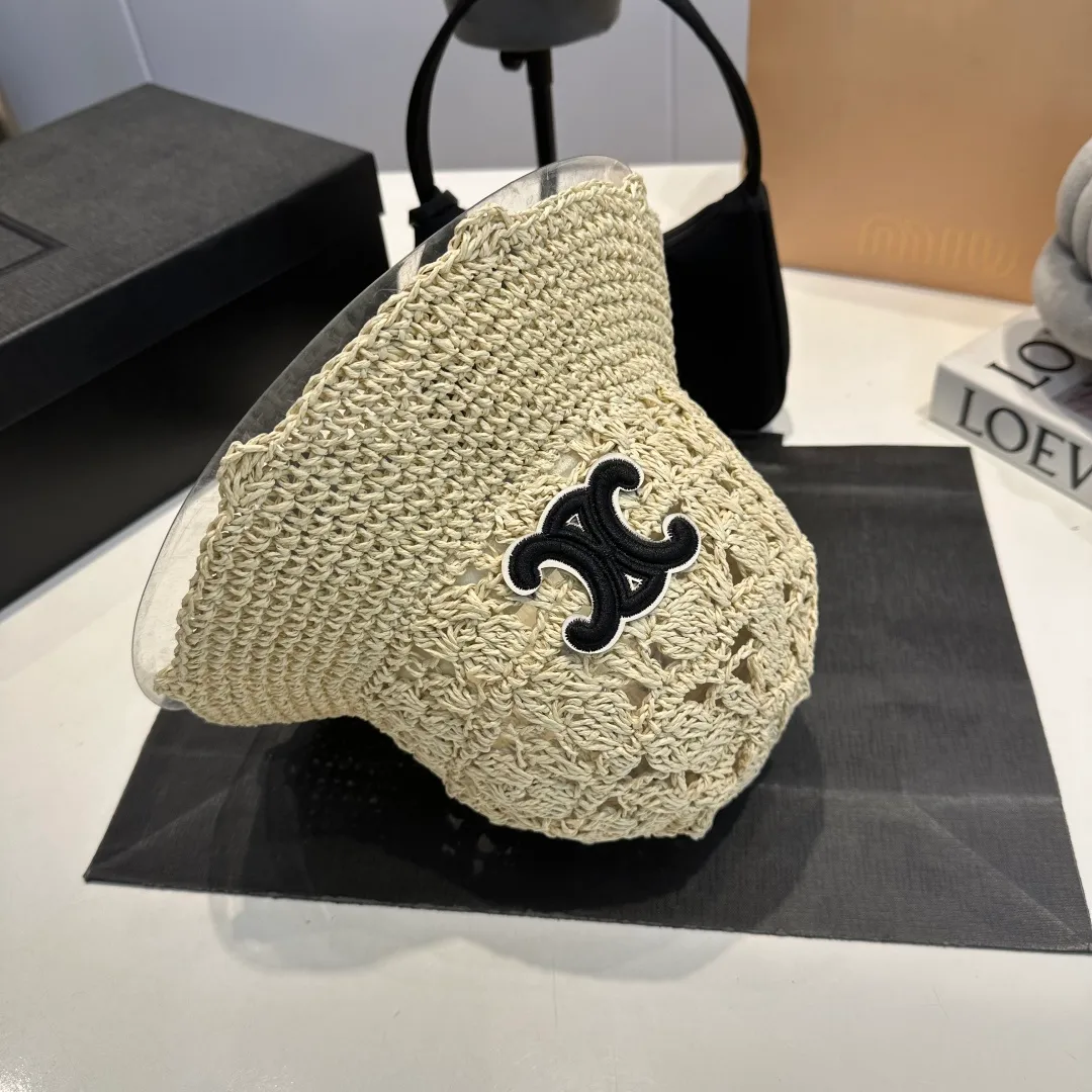 P70 Celine's new handhook bucket hat, forest girl style bucket hat, jacquard hollow, artistic sense