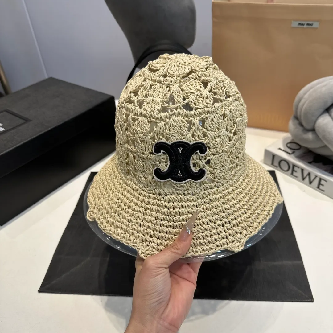 P70 Celine's new handhook bucket hat, forest girl style bucket hat, jacquard hollow, artistic sense