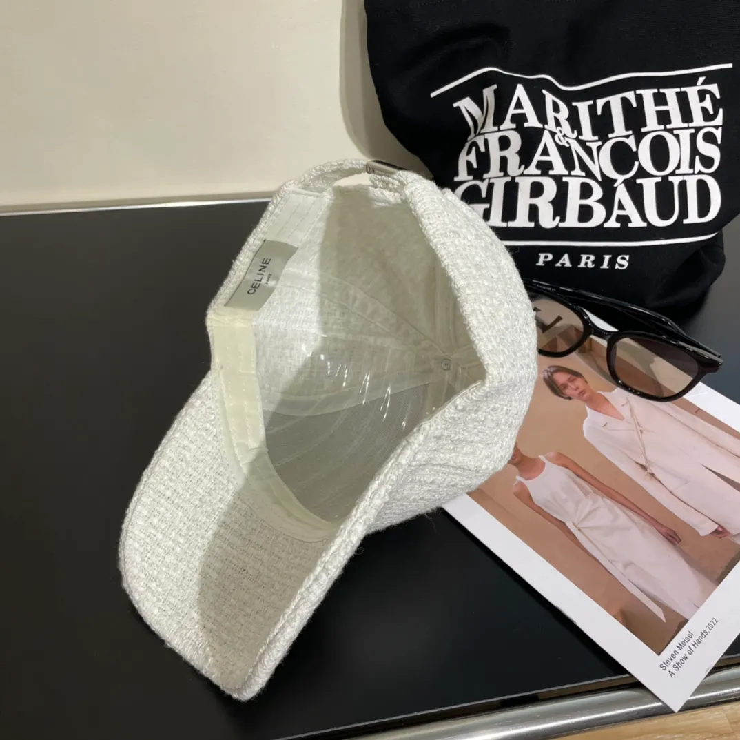 P60 Celine's new counter synchronized small fragrance style tweed baseball cap🧢Full details, celebrity style, super brand, easy to match!
