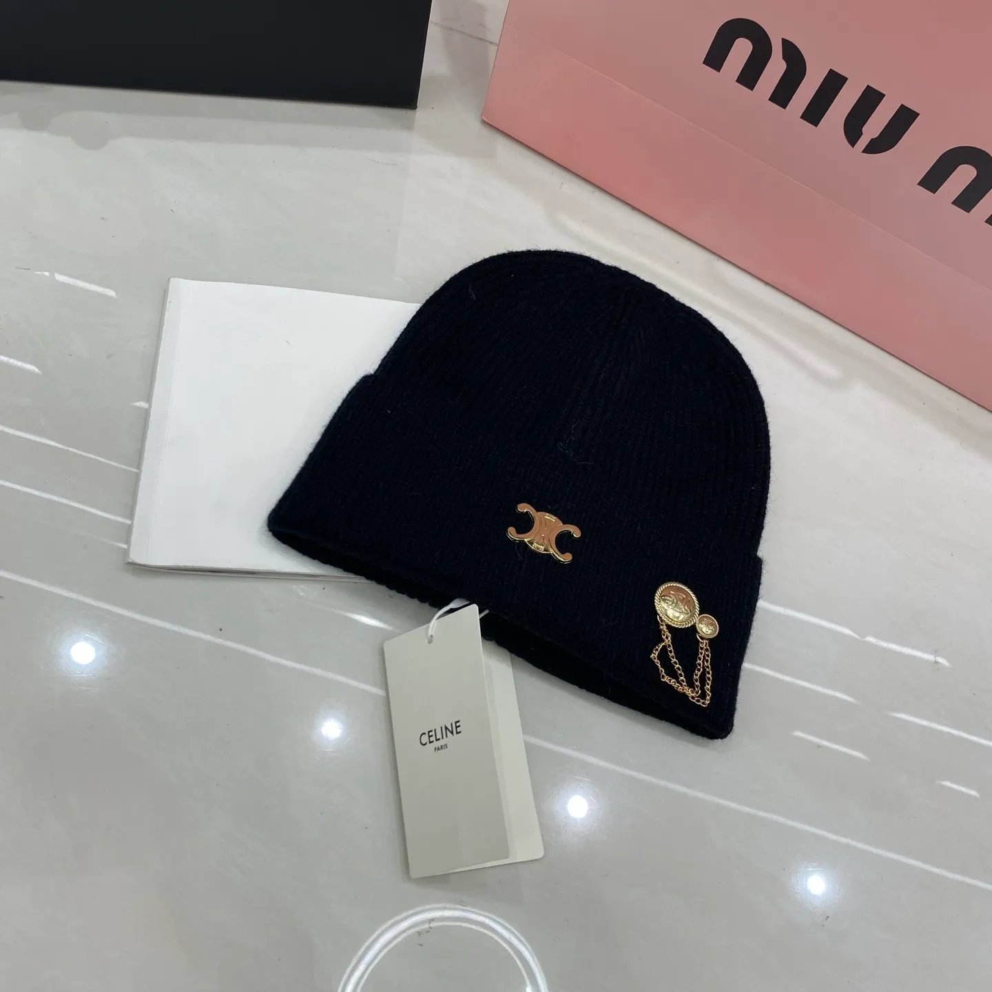Celine cashmere knit hat