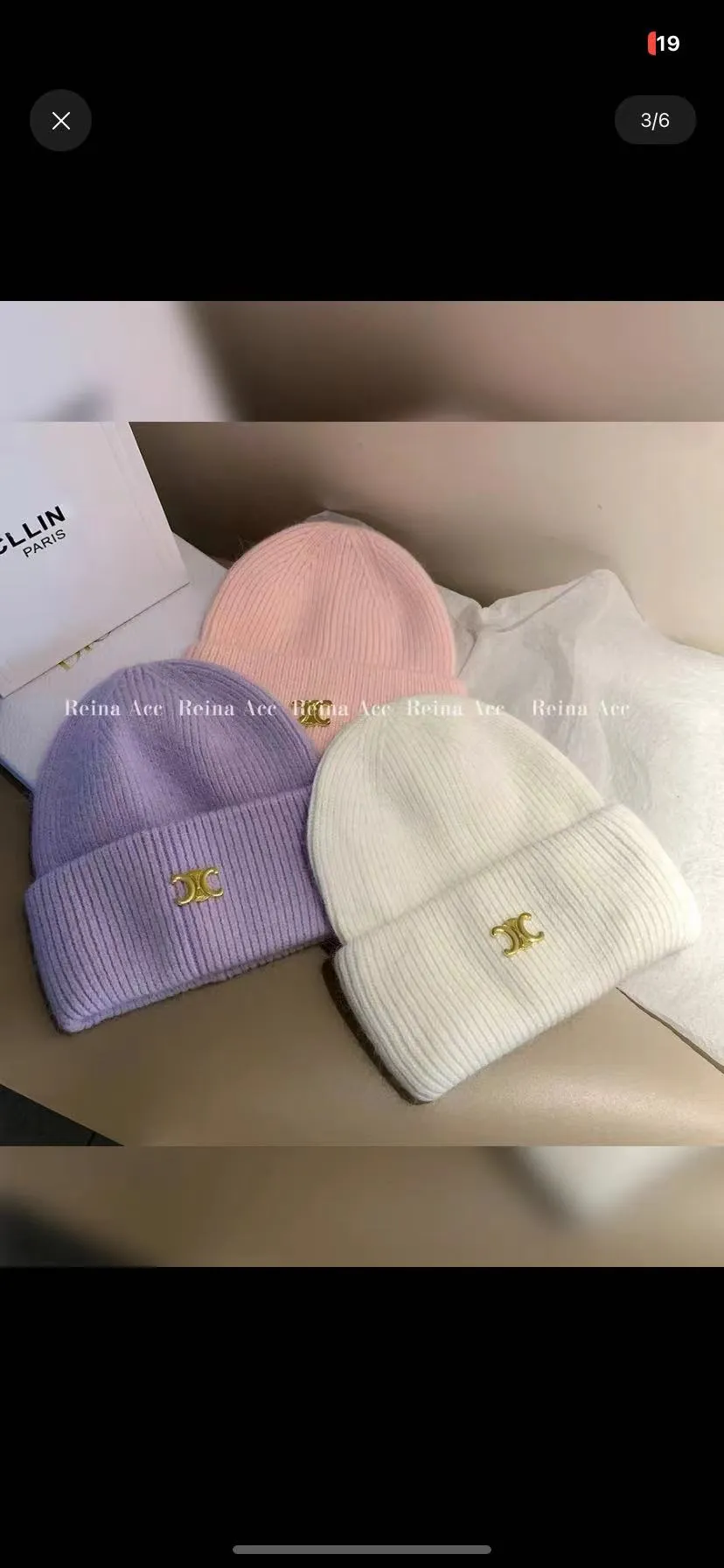 Celine rabbit fur knitted hat