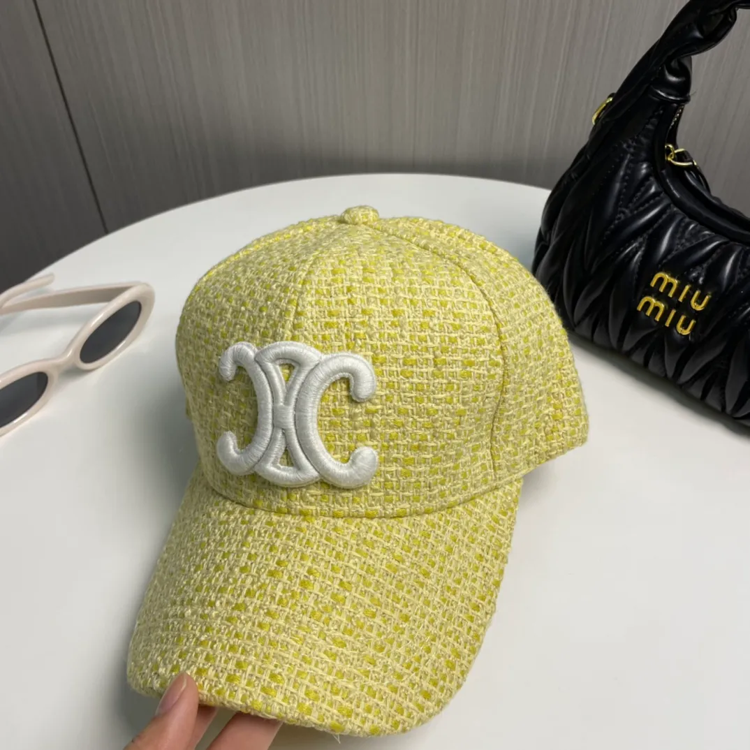 P66 Celine's new counter synchronized small fragrance style tweed baseball cap🧢Full details, celebrity style, super brand, easy to match!