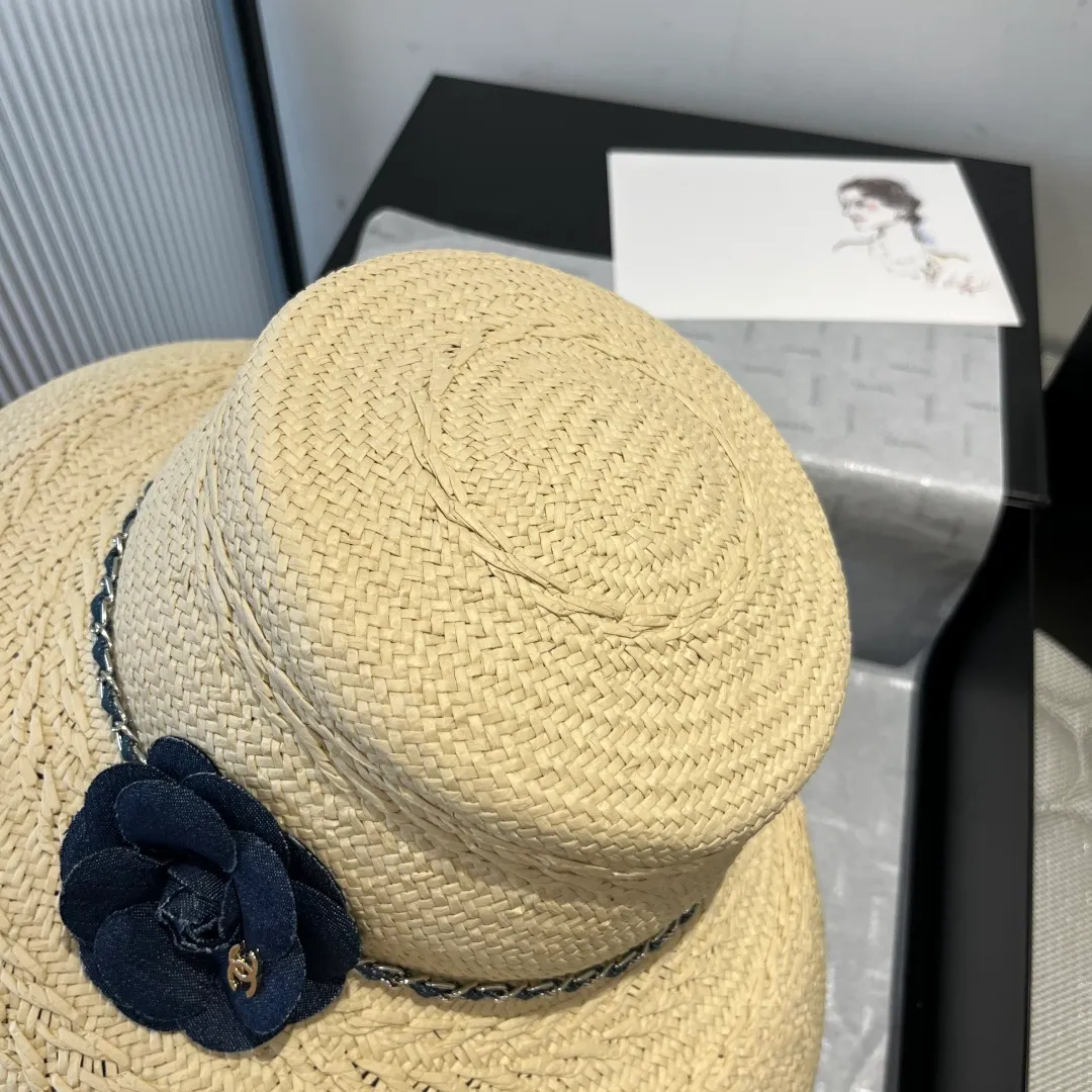 💰190¥ Chanel Taiwanese straw hat, sun hat, head circumference 57vm