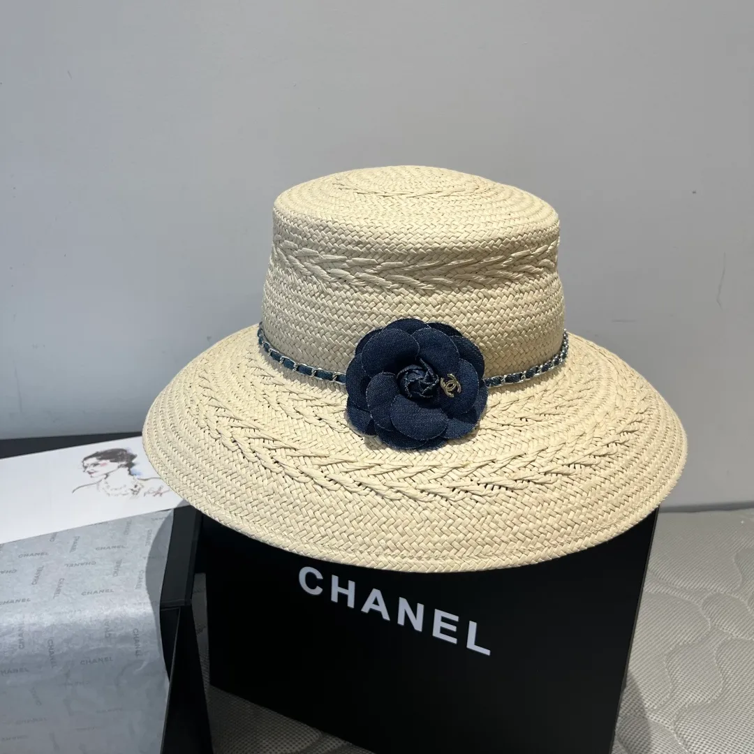 💰190¥ Chanel Taiwanese straw hat, sun hat, head circumference 57vm