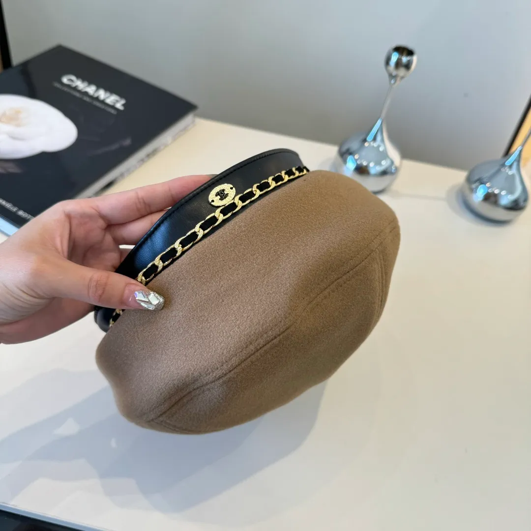 💰100¥ Chanel wool beret, small fragrant chain beret, head circumference 57cm