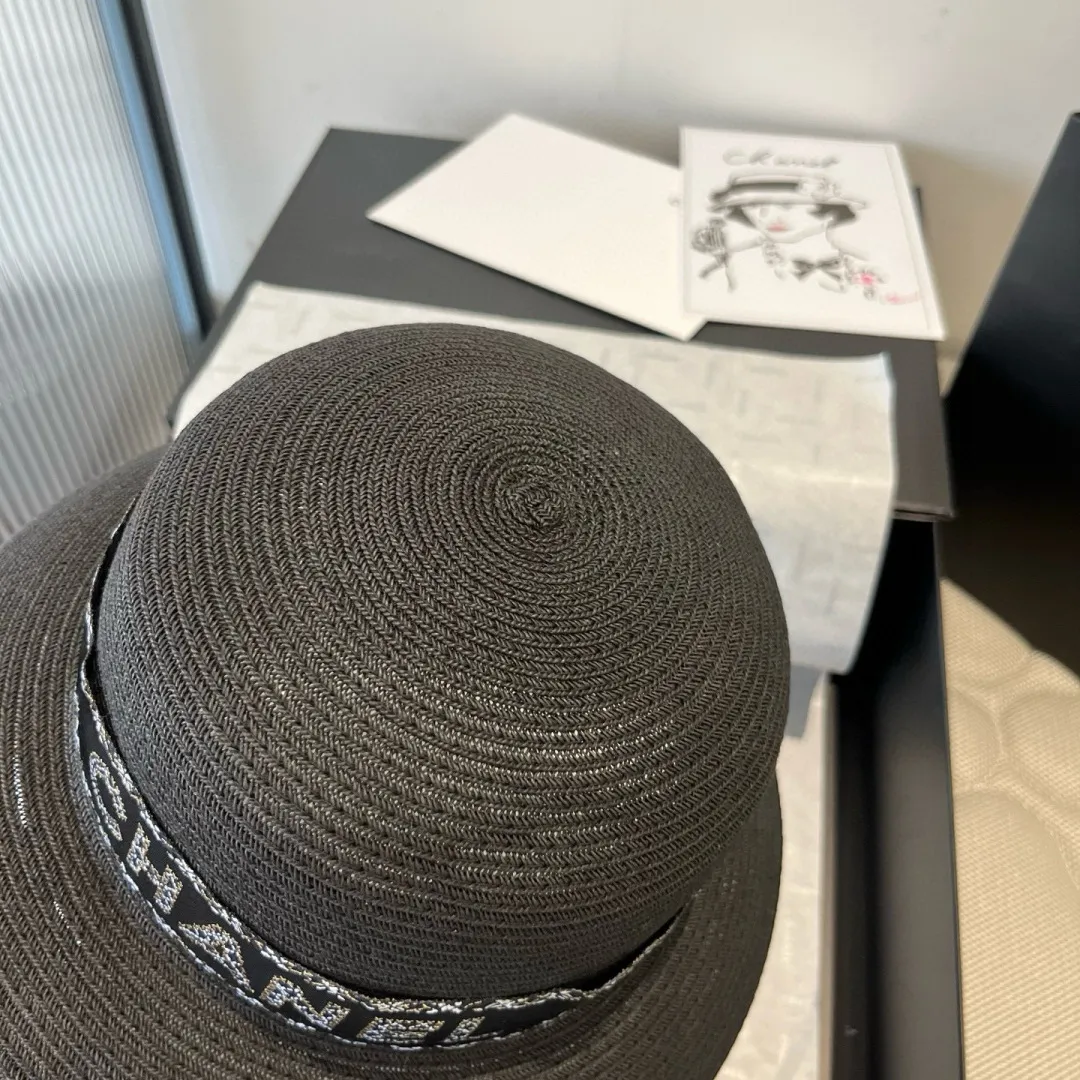💰150¥ Chanel new straw hat, lady style sun hat, head circumference 57cm