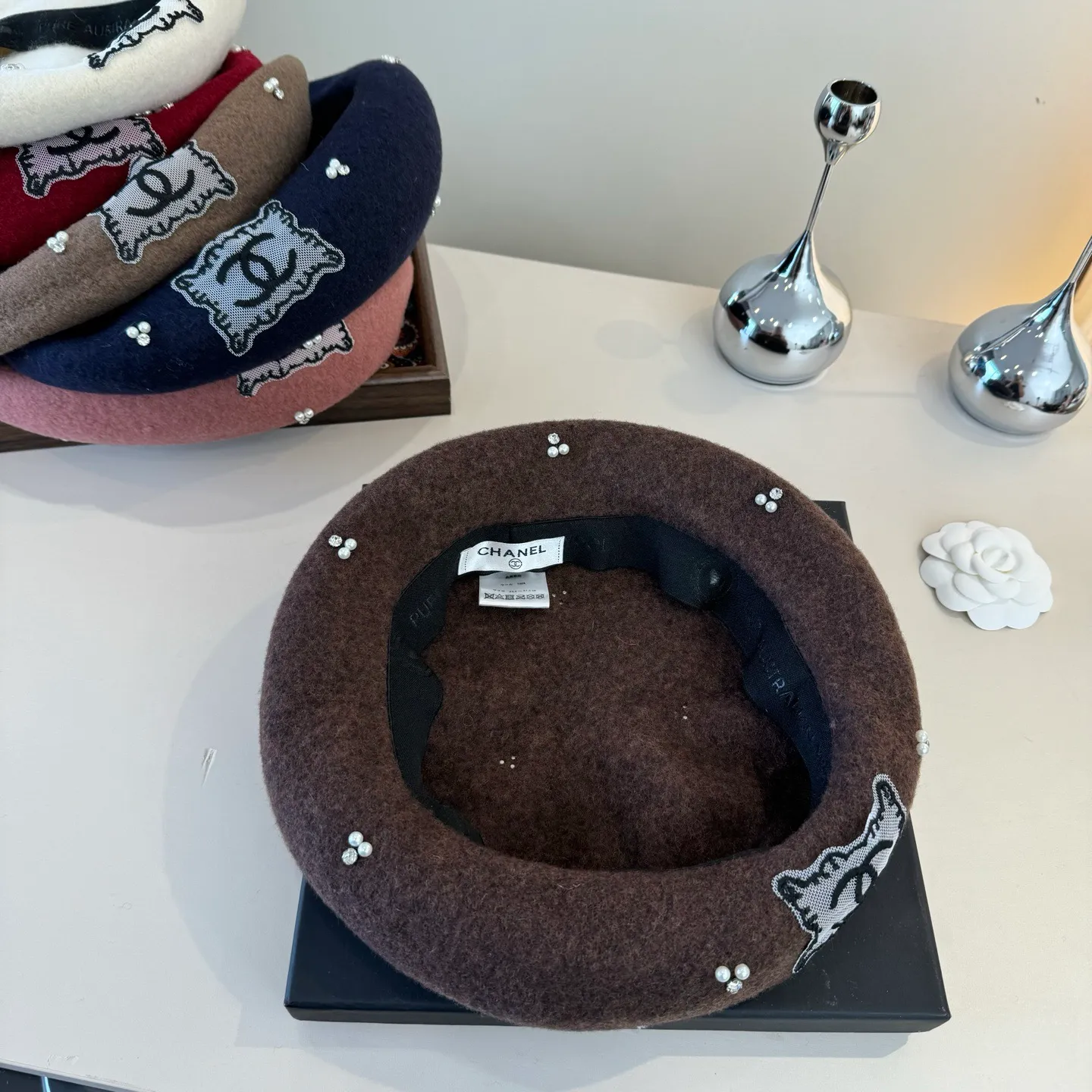 💰130¥ Chanel wool beret, pumpkin hat, 100% wool🦙 fabric, head circumference 57cm