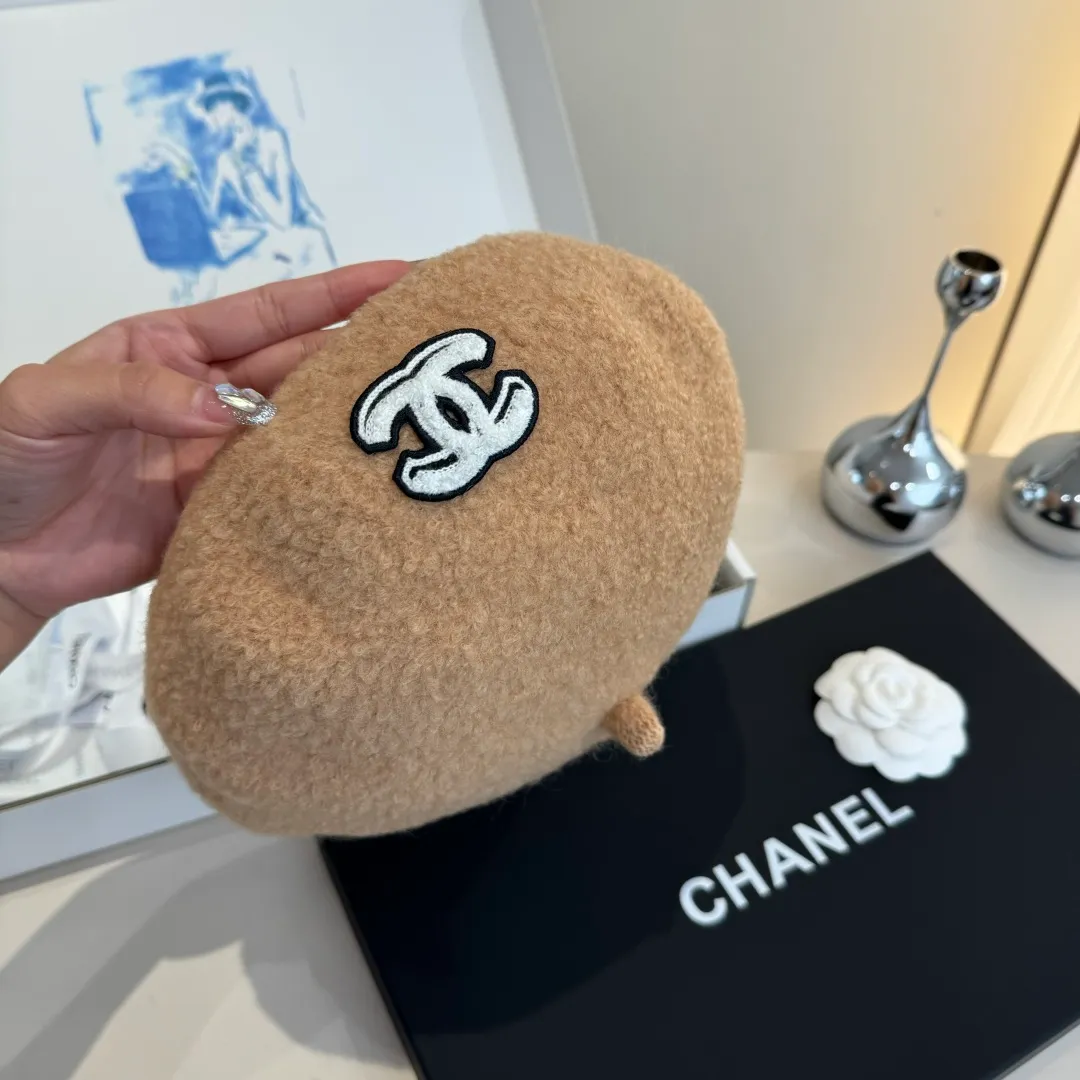 💰120¥ Chanel wool beret, pumpkin hat, 100% wool🦙 fabric, head circumference 57cm