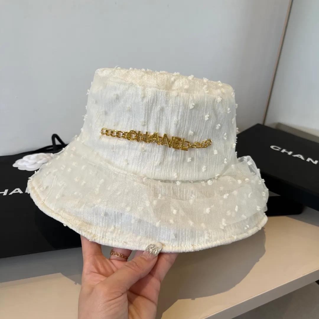 💰120¥ Chanel organza bucket hat, lightweight sun hat, head circumference 57cm