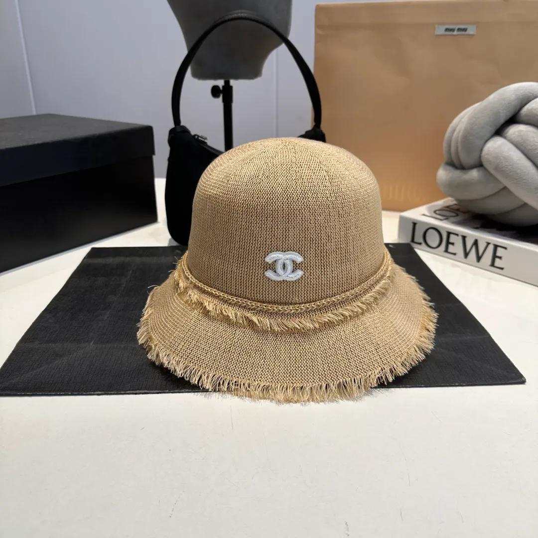 P80 Chanel handhook straw hat, sunshade straw hat, foldable, head circumference 57cm