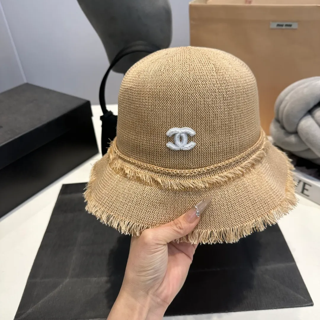 P80 Chanel handhook straw hat, sunshade straw hat, foldable, head circumference 57cm