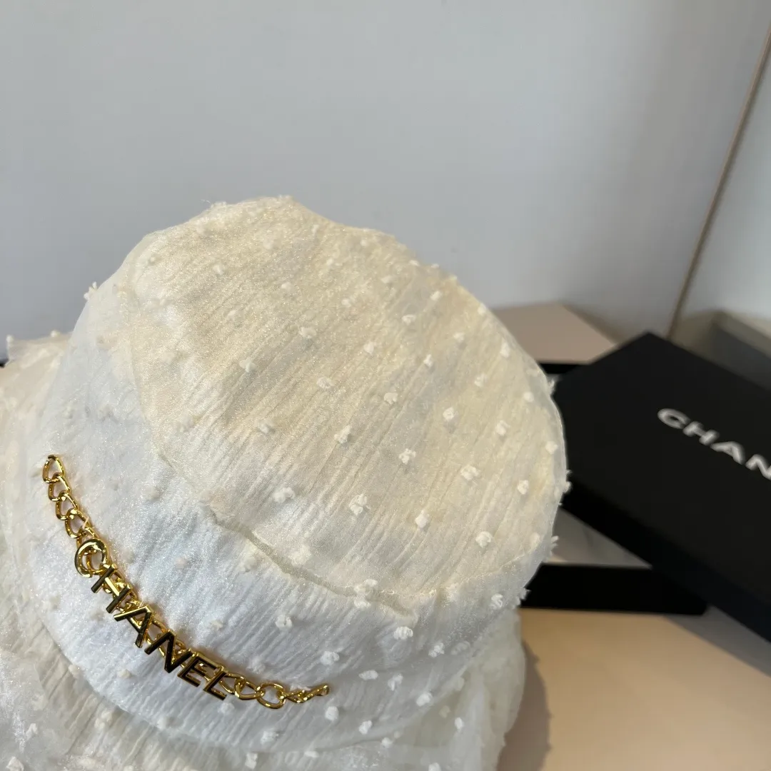 💰120¥ Chanel organza bucket hat, lightweight sun hat, head circumference 57cm