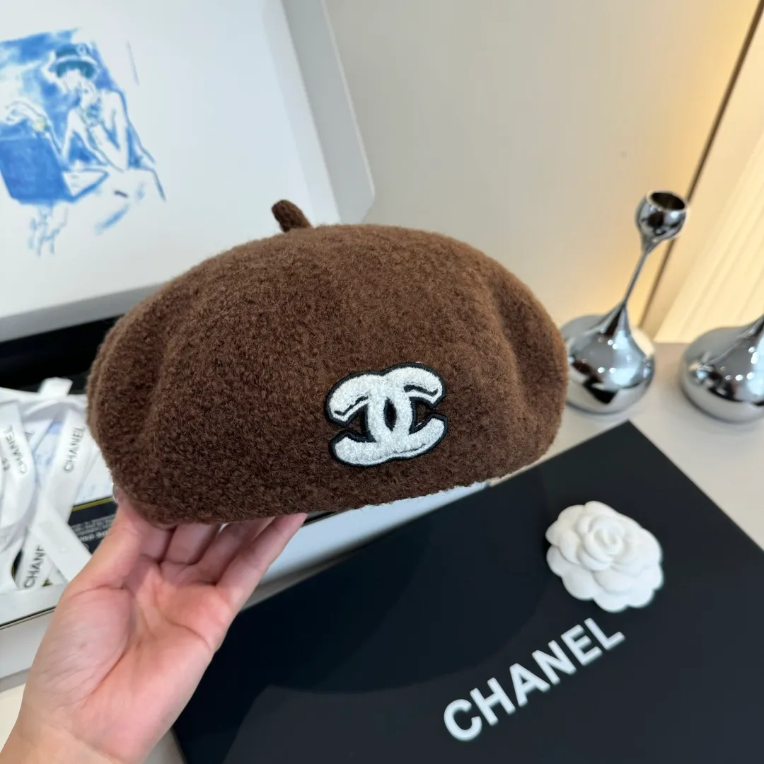 💰120¥ Chanel wool beret, pumpkin hat, 100% wool🦙 fabric, head circumference 57cm