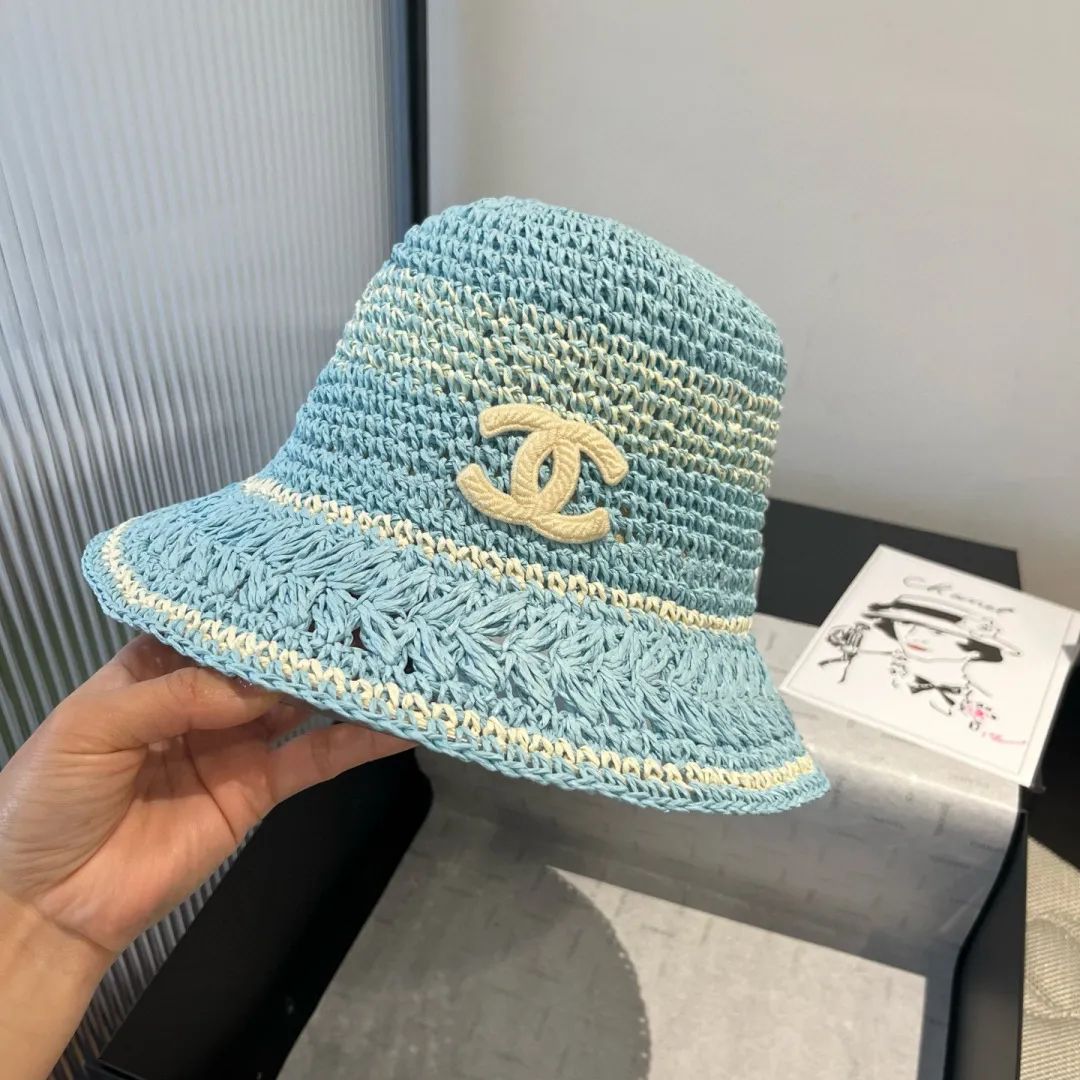 💰100¥ Chanel handhook straw hat, sunshade straw hat, foldable, head circumference 57cm