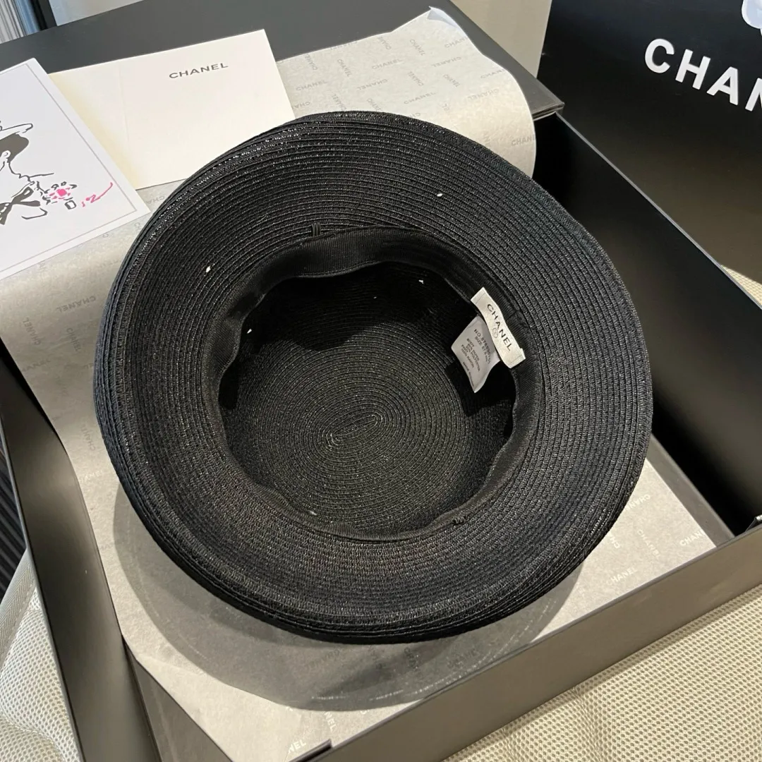 💰140¥ Chanel curled straw hat, head circumference 57cm