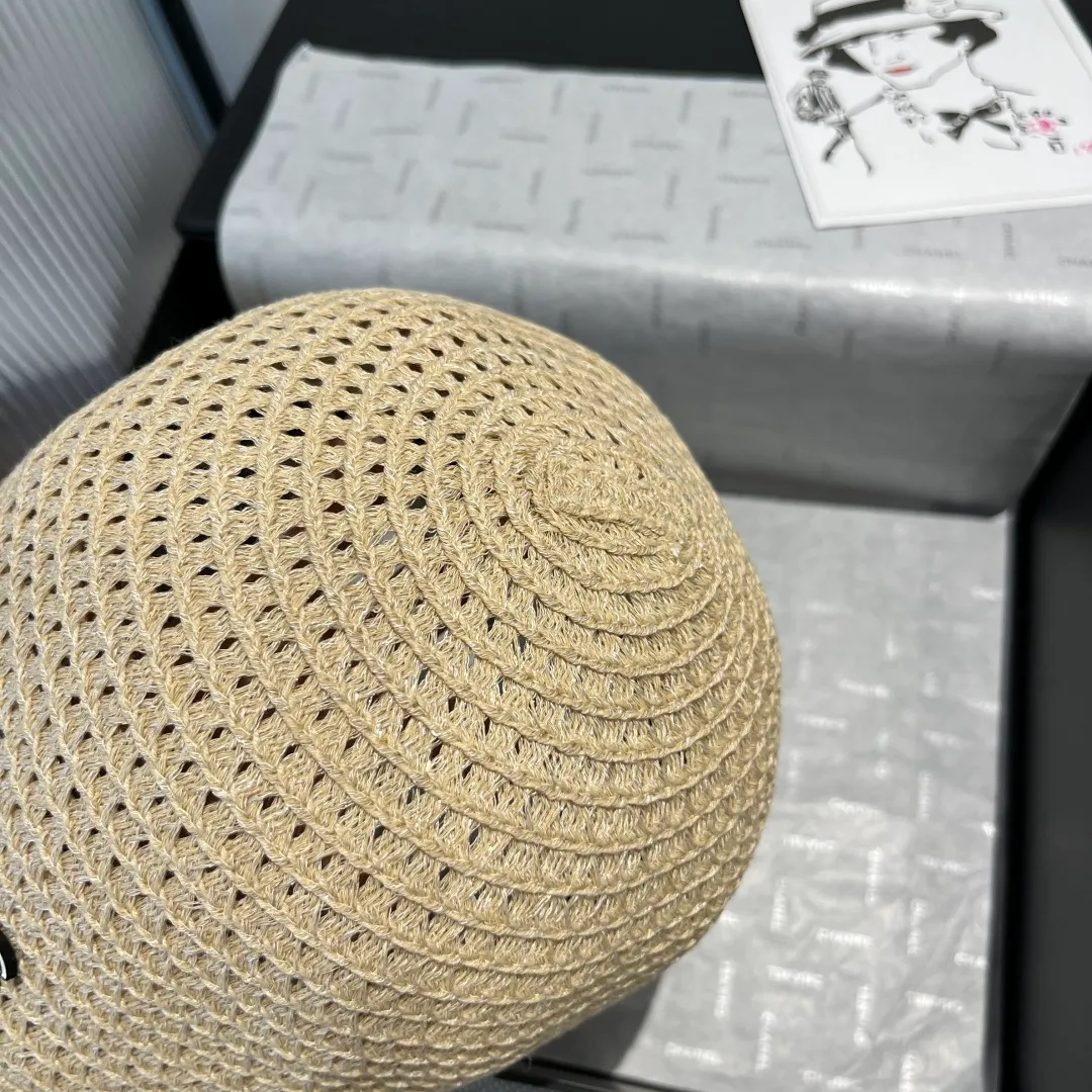💰130¥ Chanel straw bucket hat, lady style, head circumference 57cm